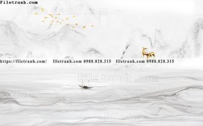 File tranh gốc PSD buc anh tuong nen nai sung tam phong cach Trung Quoc 206 còn nguyên layer