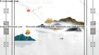 File tranh buc anh tuong nen nai sung tam phong cach Trung Quoc 228 (gốc) chủ đề động vật