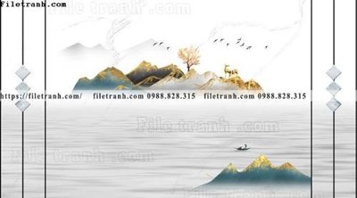 File in lụa buc anh tuong nen nai sung tam phong cach Trung Quoc 230 (phong cảnh) buc anh tuong nen nai sung tam phong cach Trung Quoc 230