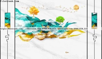 File tranh ảnh gốc buc anh tuong nen nai sung tam phong cach Trung Quoc 247 dùng cho in khổ lớn