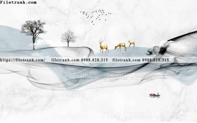 File gốc buc anh tuong nen nai sung tam phong cach Trung Quoc 260 (in lụa) tranh thuận buồm