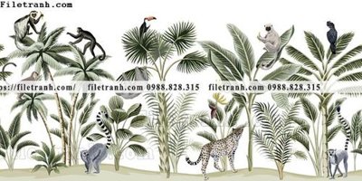 File tranh in tráng gương buc anh ve la rung cay nhiet doi chau Au co dien101 (siêu nét)