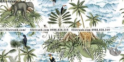 File gốc buc anh ve la rung cay nhiet doi chau Au co dien121 (bản quyền) cho in ấn