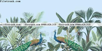 File tranh buc anh ve la rung cay nhiet doi chau Au co dien155 (ảnh gốc) không bị mờ