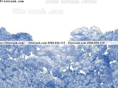 File tranh buc anh ve la rung cay nhiet doi chau Au co dien209 (bản gốc) in lụa 5D