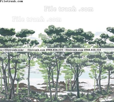 File gốc buc anh ve la rung cay nhiet doi chau Au co dien213 (thiết kế) độc quyền