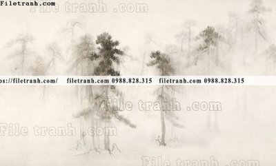 File tranh in trần 3D buc anh ve la rung cay nhiet doi chau Au co dien260 (ảnh gốc)