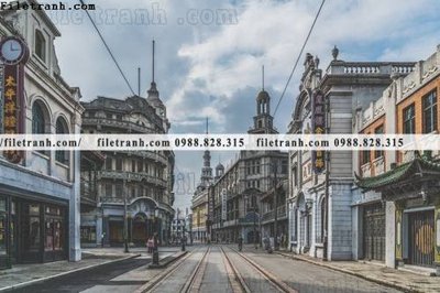 File tranh buc anh ve pho co Thuong Hai 654 (ảnh gốc) sắc nét hoàn hảo