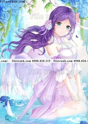 Hình ảnh file gốc in lụa buc tranh doc anime nu hai chieu Nhat Ban 158