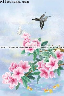 File gốc buc tranh hoa va chim co Trung Hoa 146 (in tráng gương) hiện đại