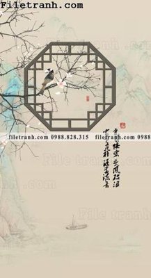 File in ấn chuyên nghiệp buc tranh muc ve hoa va chim Trung Quoc 118 (file gốc)