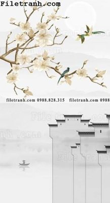 File tranh buc tranh muc ve hoa va chim Trung Quoc 124 (gốc) chủ đề động vật