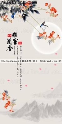 File tranh in tráng gương buc tranh muc ve hoa va chim Trung Quoc 125 (siêu nét)