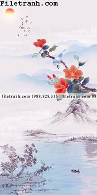 Tải file buc tranh muc ve hoa va chim Trung Quoc 129 (gốc) in trên mọi chất liệu