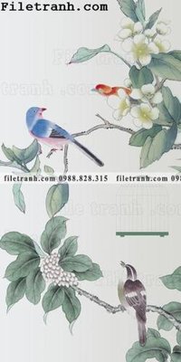 File gốc in ấn buc tranh muc ve hoa va chim Trung Quoc 132 độ phân giải cao
