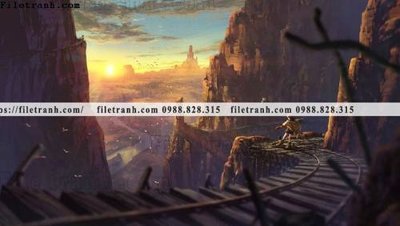 File gốc buc tranh phong canh hoat hinh gia khong gian 170 (AI/EPS) cho in ấn