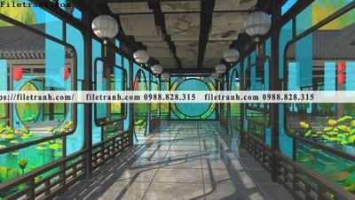 Ảnh gốc file in lụa buc tranh phong canh hoat hinh gia khong gian 185 chi tiết