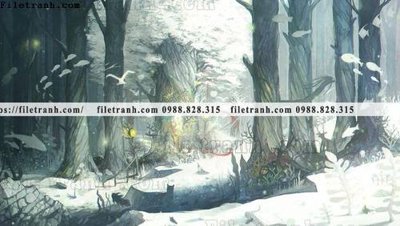 Tải file PSD buc tranh phong canh hoat hinh gia khong gian 222 (nguyên layer) để in