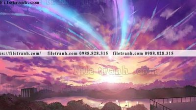 File gốc buc tranh phong canh hoat hinh gia khong gian 244 (in lụa) trang trí tường