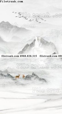 File gốc buc tranh phong canh loi vao phong cach Trung Quoc moi 107 (in lụa) họa tiết 3D