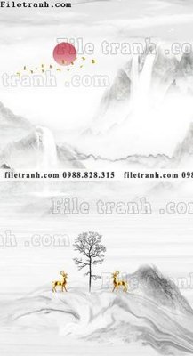 Tải file buc tranh phong canh loi vao phong cach Trung Quoc moi 110 (PSD) cho in tranh kính