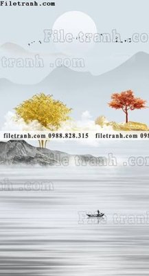 File in mica buc tranh phong canh loi vao phong cach Trung Quoc moi 133 (bản gốc) siêu trong