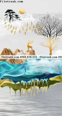 Download file buc tranh phong canh loi vao phong cach Trung Quoc moi 136 (gốc) in mica đèn LED