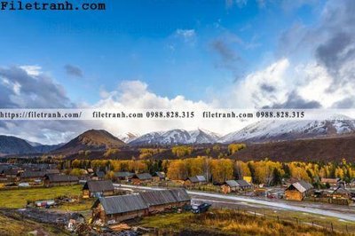 File tranh trang trí buc tranh phong canh nong thon 111 (file gốc)