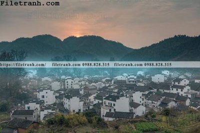 File tranh in trần buc tranh phong canh nong thon 173 (ảnh gốc siêu nét)