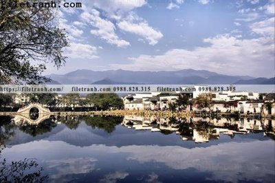 File gốc buc tranh phong canh nong thon 190 (in ấn) màu sắc trung thực