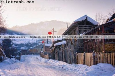 File tranh buc tranh phong canh nong thon 263 (ảnh gốc) in trần 3D