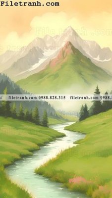 Download file buc tranh phong canh son dau phong cach Bac Au 101 (gốc) in mica cao cấp