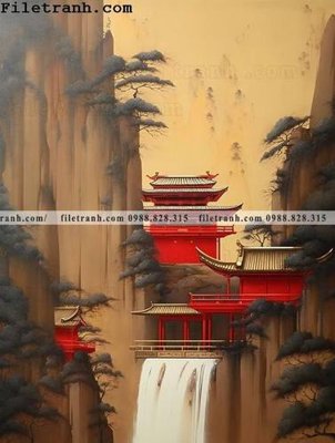 Tải file gốc buc tranh phong canh tan co dien 134 (bản PSD) còn layer