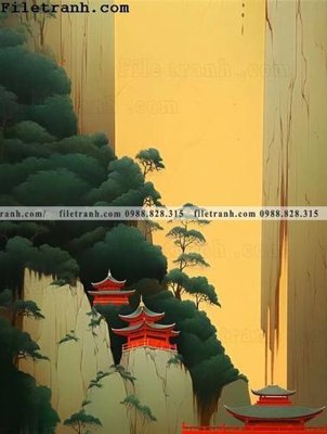 File gốc buc tranh phong canh tan co dien 140 (in lụa) chi tiết cao