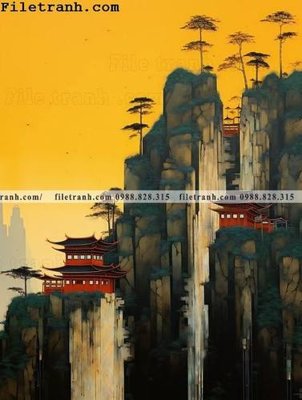 File gốc buc tranh phong canh tan co dien 165 (ảnh chi tiết) để in trần
