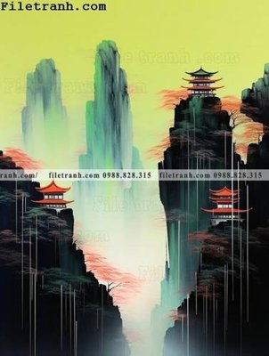 File tranh buc tranh phong canh tan co dien 171 (bản gốc) treo quán cafe