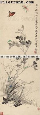 Tải file buc tranh phong canh ve hoa va chim 109 (ảnh gốc) in gạch 3D