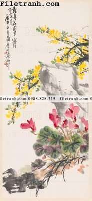 File gốc buc tranh phong canh ve hoa va chim 163 (cho in 3D) độc đáo