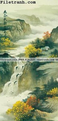 File gốc buc tranh phong canh ve hoa va chim 179 (AI/EPS) cho in ấn