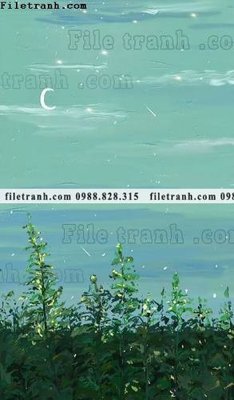 File PSD buc tranh son dau hoa tiet nui va song 661 (gốc) nhiều lớp (multi-layer)