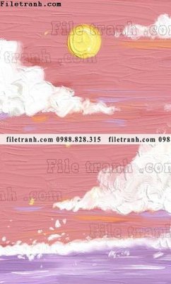 File tranh buc tranh son dau hoa tiet nui va song 665 (bản gốc) in lụa 5D