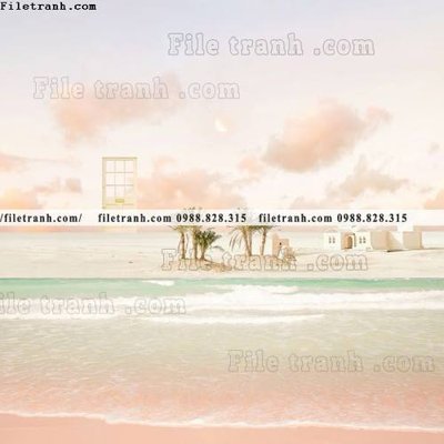 Download file gốc buc tranh son dau mau phong cach Bac Au 656 (in lụa) hoa lá