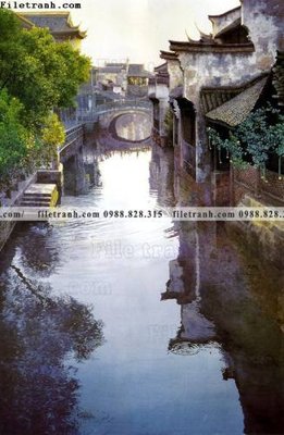 File PSD buc tranh son dau phong canh thac nuoc 209 (bản gốc) dễ dàng edit