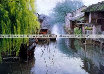 File tranh buc tranh son dau phong canh thac nuoc 213 (gốc) chủ đề tĩnh vật