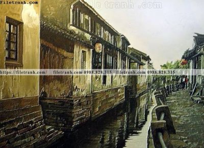 File tranh buc tranh son dau phong canh thac nuoc 215 (file gốc) chuẩn màu in