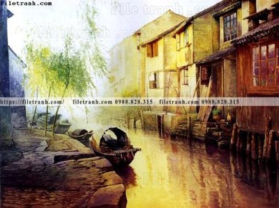 File in trần buc tranh son dau phong canh thac nuoc 219 (file gốc) phong thủy