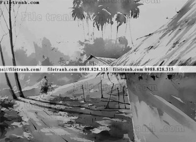 File gốc in ấn buc tranh son dau phong canh vector 1534 chuẩn màu CMYK