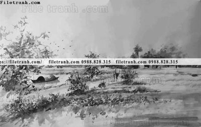 File gốc buc tranh son dau phong canh vector 1541 (in lụa) tranh phong thủy