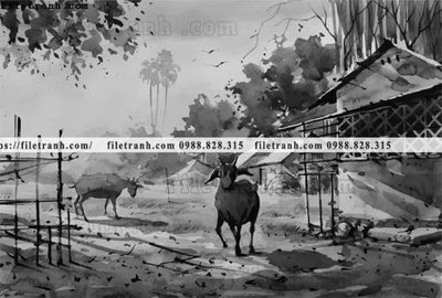 Tải về file gốc buc tranh son dau phong canh vector 1545 (dùng cho in quảng cáo)