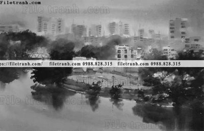 File tranh buc tranh son dau phong canh vector 1567 (gốc) chủ đề thành phố